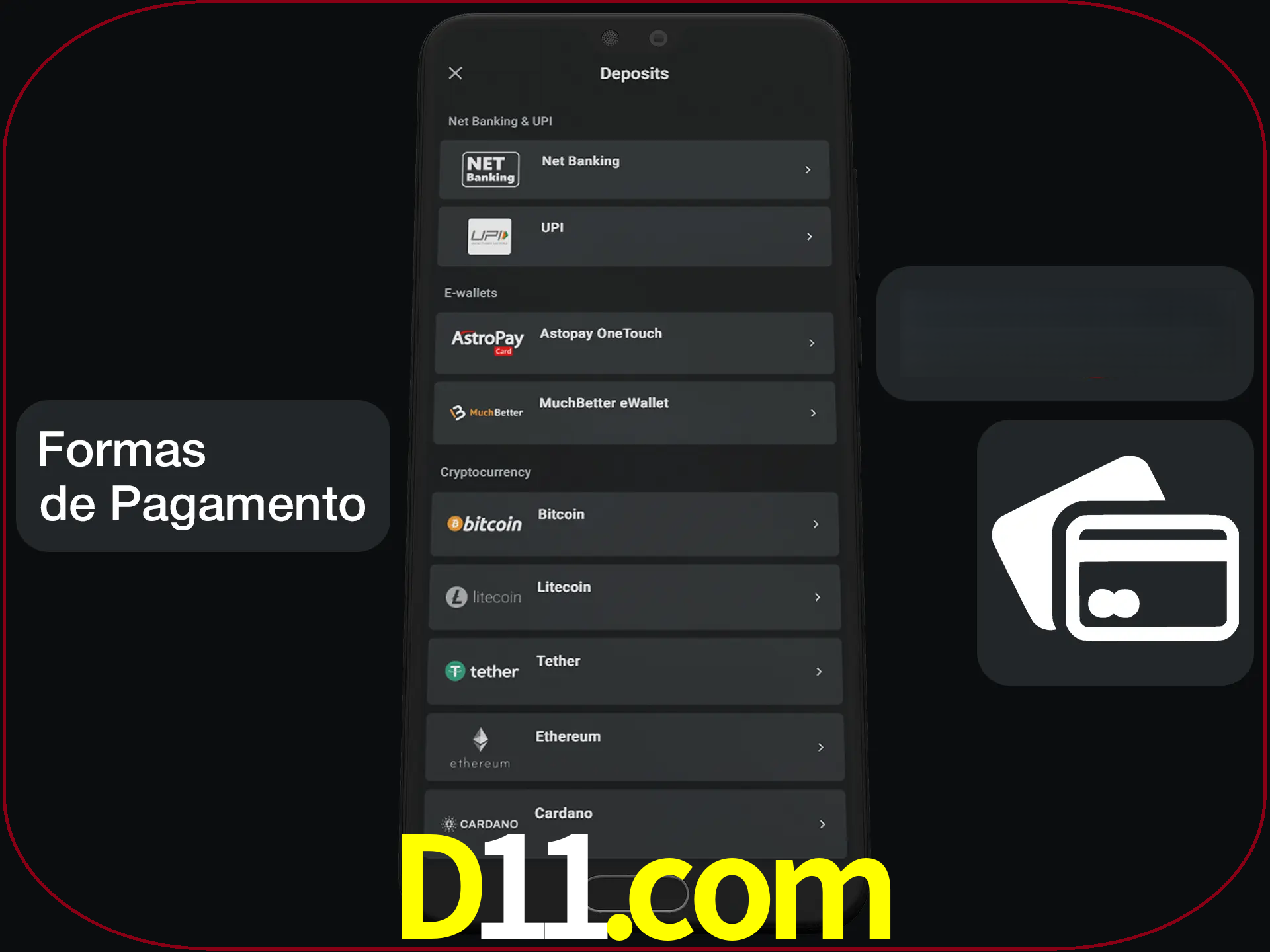 Escolha a forma de pagamento de sua preferência.