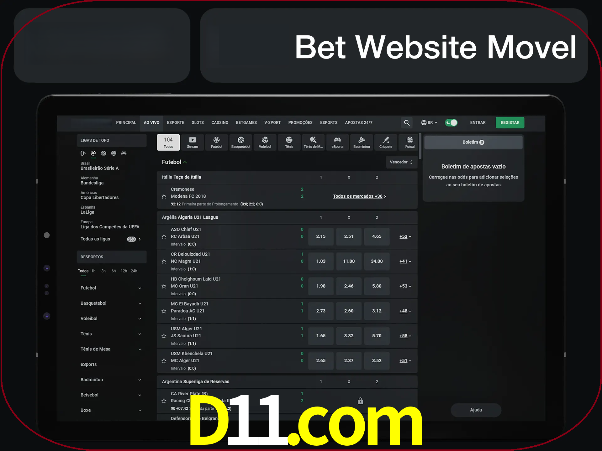 Use nosso website em qualquer dispositivo.